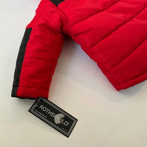 (New) Kids Winter / Raincoat Red & Black W/ Hoodie Rothschild For 12M with Hat